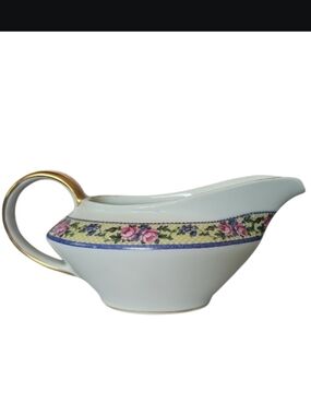 Victoria Carlsbad Porcelain Creamer Floral Gold Trim Vintage Cottagecore Elegant